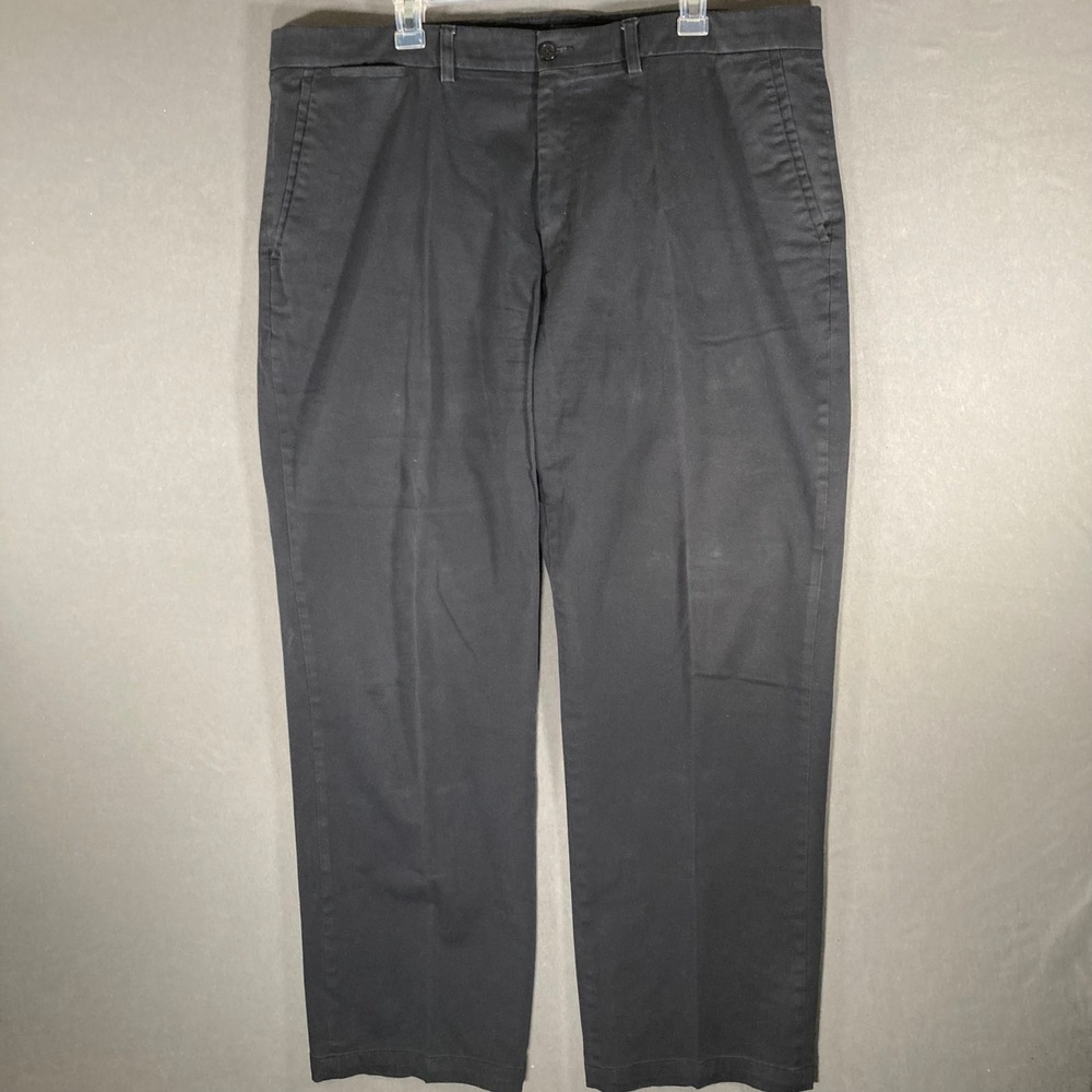 Claiborne Mens Dress Pants Black Pleated Front 40x32‎ Classic Fit Chinos